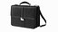Leather Flapover Briefcase Black