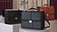 Leather Flapover Briefcase Black