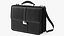 Leather Flapover Briefcase Black