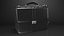 Leather Flapover Briefcase Black