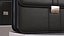 Leather Flapover Briefcase Black