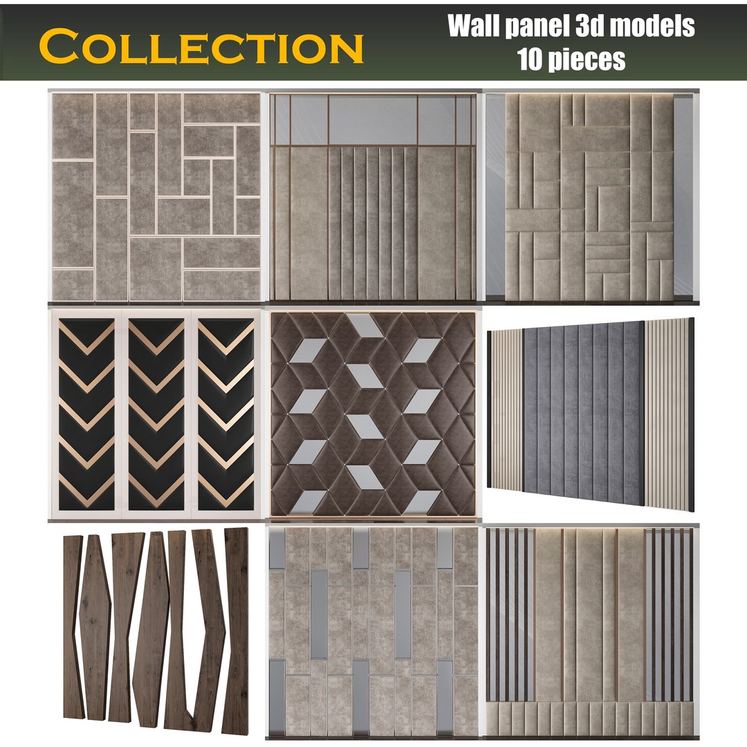 3D wall panel https://p.turbosquid.com/ts-thumb/Jn/6PvoUf/xMgz5bxZ/wallpanel3dmodelscollection10pieces/jpg/1590652154/1920x1080/fit_q87/bc6231c2d3289ca33f0c622caf996292ed1723e1/wallpanel3dmodelscollection10pieces.jpg