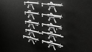 3D Low Poly MP-style -10 Variations Game Ready model