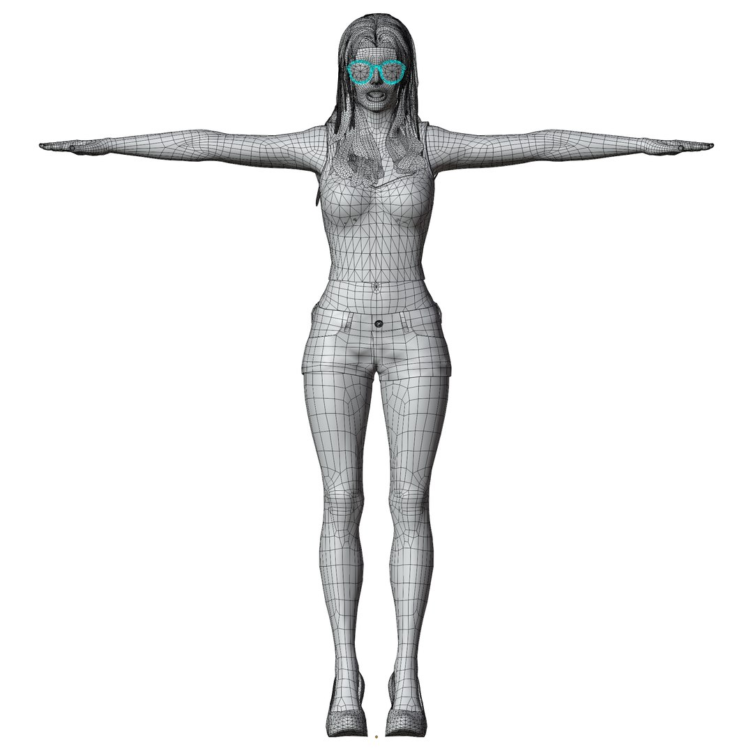 Sexy Woman Character Rigged Model Turbosquid 1918828