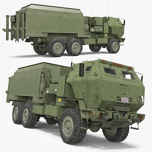 3D MEADS TOC Mobile Air Defense Command Vehicle Green model