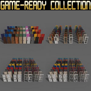 PBR Doors With Frames Collection