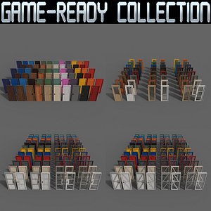 PBR Doors With Frames 3D model