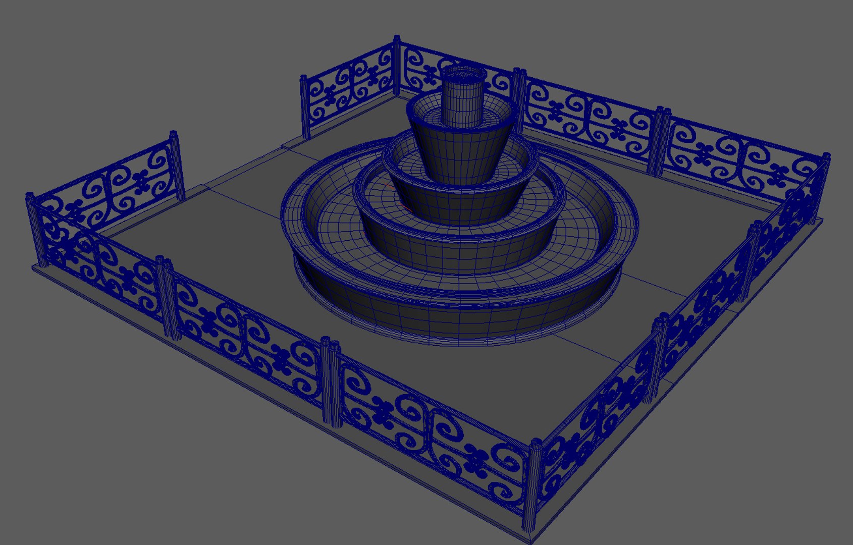 Fount Fountain 3d Obj