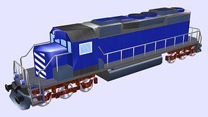 sd-40 diesel locomotive 3D model