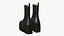 Leather Boots Women Black