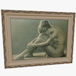 Naked Lady Water Painting model
