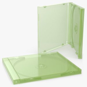 Open Jewel CD Case Transparent Green 3D model