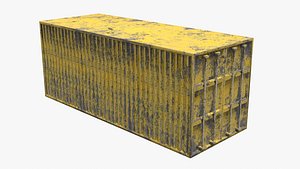 Old Yellow Industrial Container 3D model