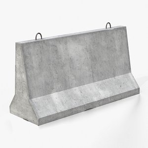 3D Concrete Jersey Barrier - Traffic Props
