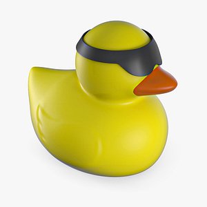 3D Rubber Duck with Sunglasses Accessory model