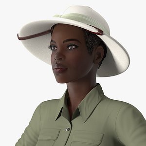 3D dark skin black woman