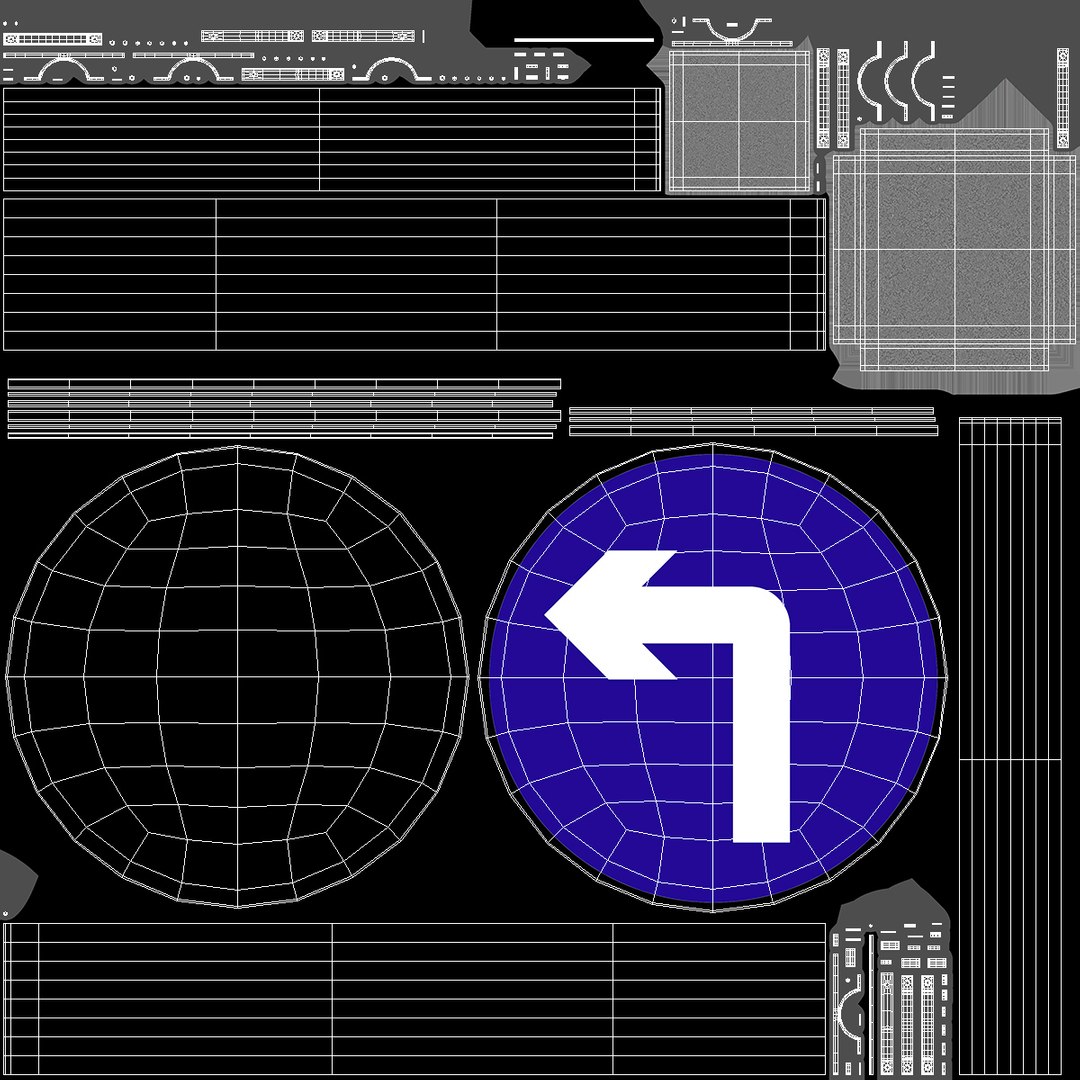 Road Sign Turn Left Ahead 3D Model - TurboSquid 2211864