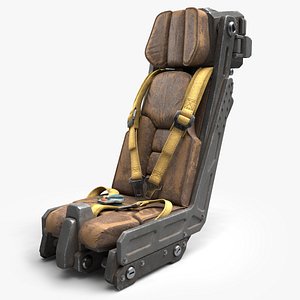 3D science fiction pilot seat model