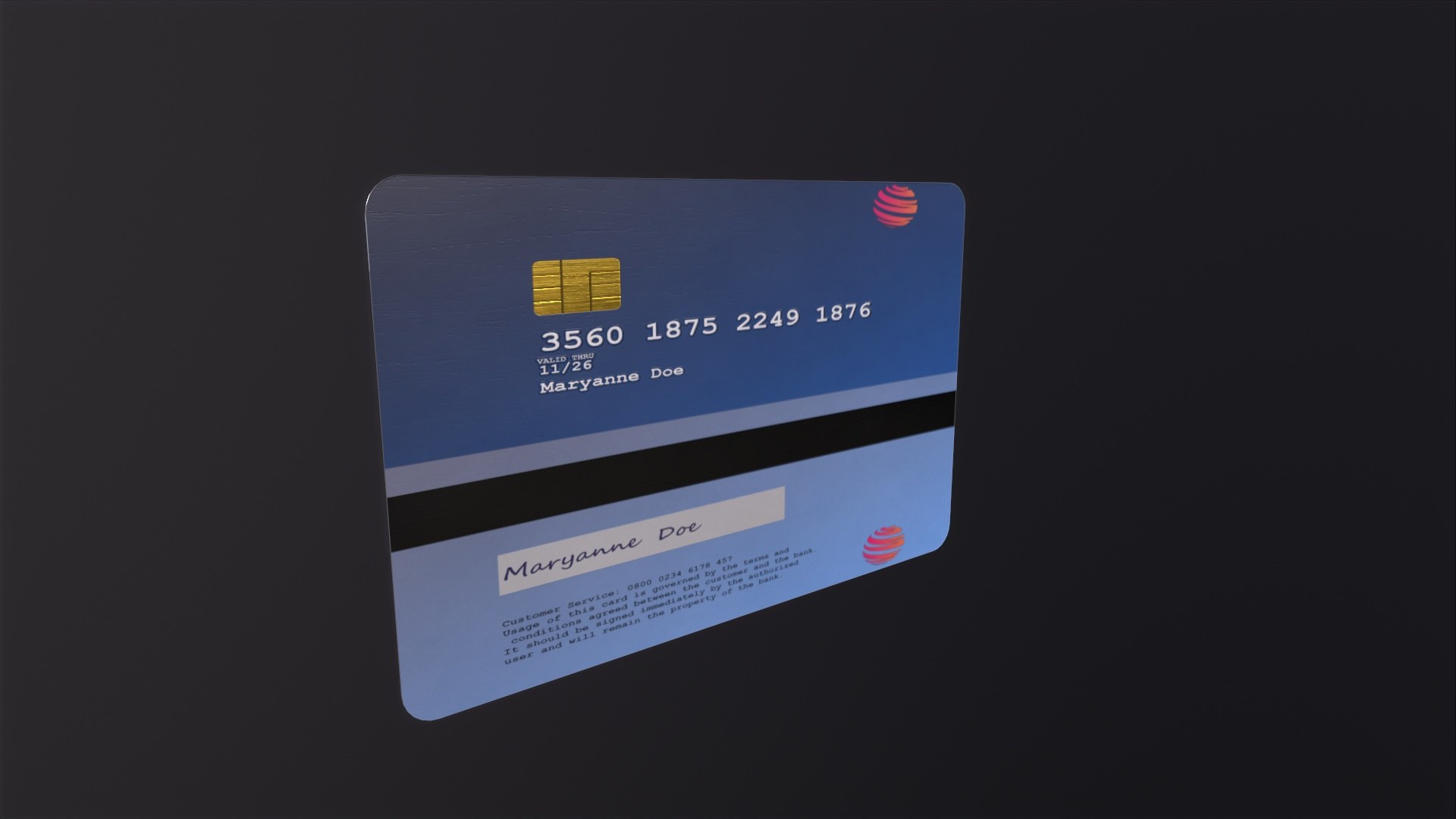 Credit card 3D model - TurboSquid 2116202