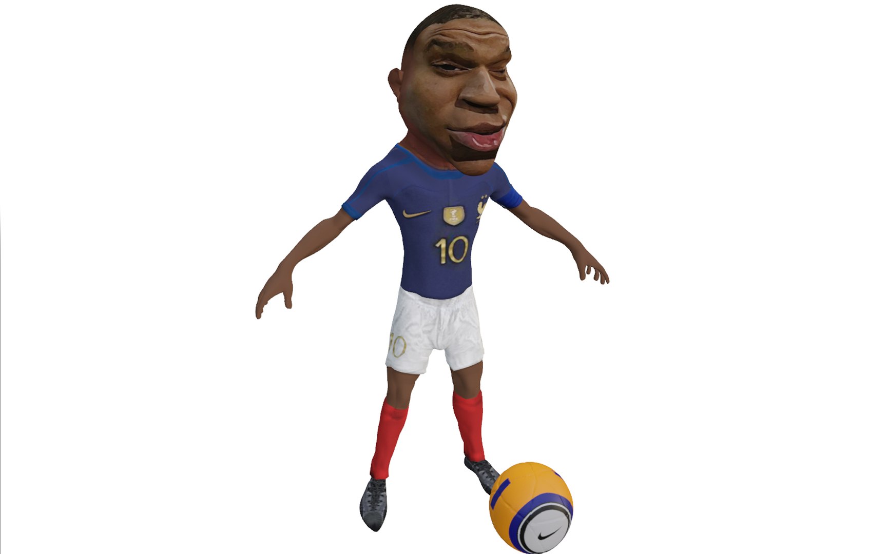 Modelo 3d Mbappe Rigged Soccerplayer Caricature Turbosquid 2001899