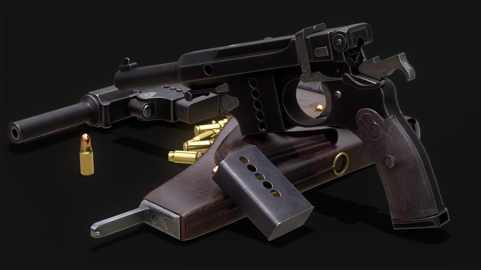 3D Bergmann No 5 Gun Model - TurboSquid 1831764