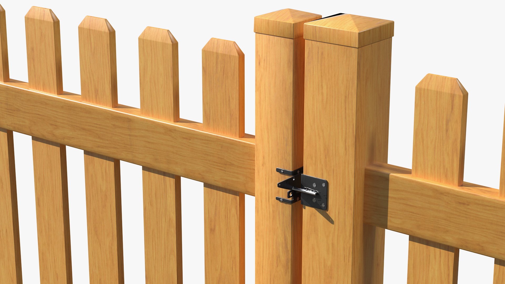 3D wooden picked fence section - TurboSquid 1575167