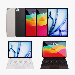 iPad Air 11 inch Blue M2 2024 With Magic Keyboard 3D model