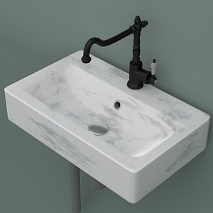 marble sink mixer faucet 3D model