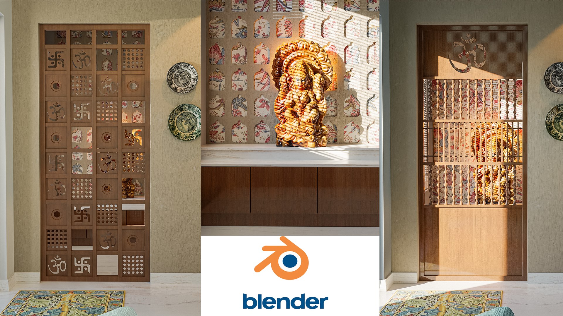 3D Model Temple Door Designs And Lakshmi Devi Statue TurboSquid 2151762