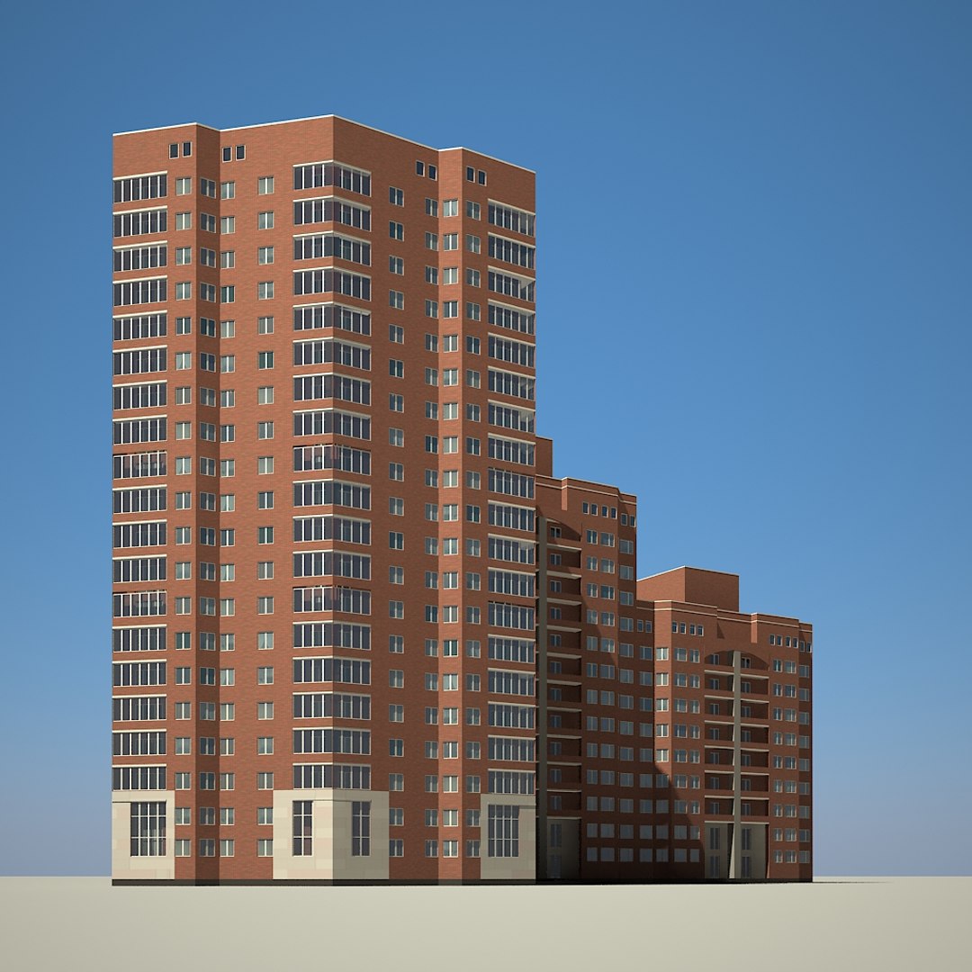 3d building brick model
