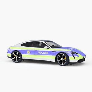 3D Porsche Taycan Turbo S 2020 Police Rigged