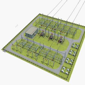 substation power transformation electricity 3D model