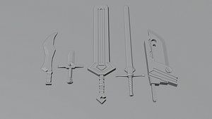 Low Poly Stylized Sword Collection Base Mesh