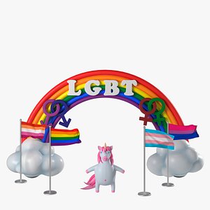 flags lgbt-communities unicorn 3D