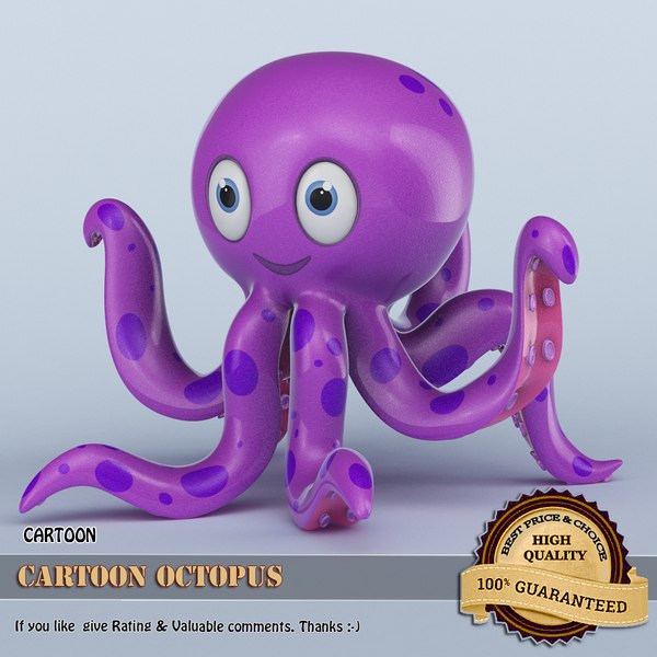 Cartoon octopus 3D - TurboSquid 1190337