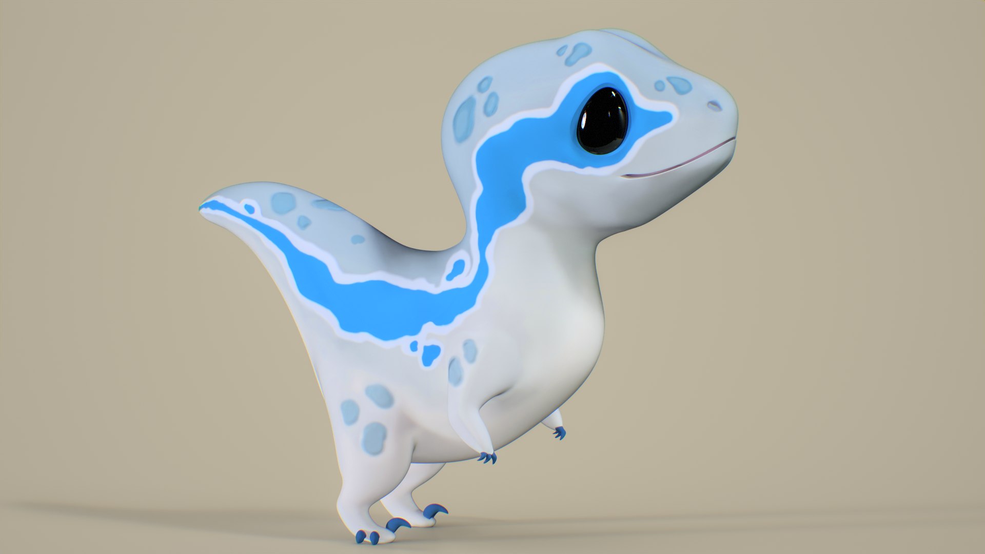 Cartoon Cute Dinosaur Blue PBR 3D Model - TurboSquid 2171253