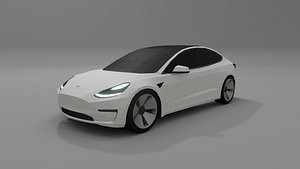 Tesla Model 3 low poly