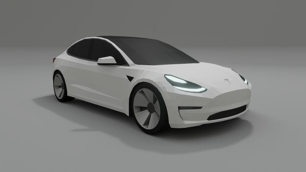 3D Tesla Model 3 low poly 3D model - TurboSquid 1720179