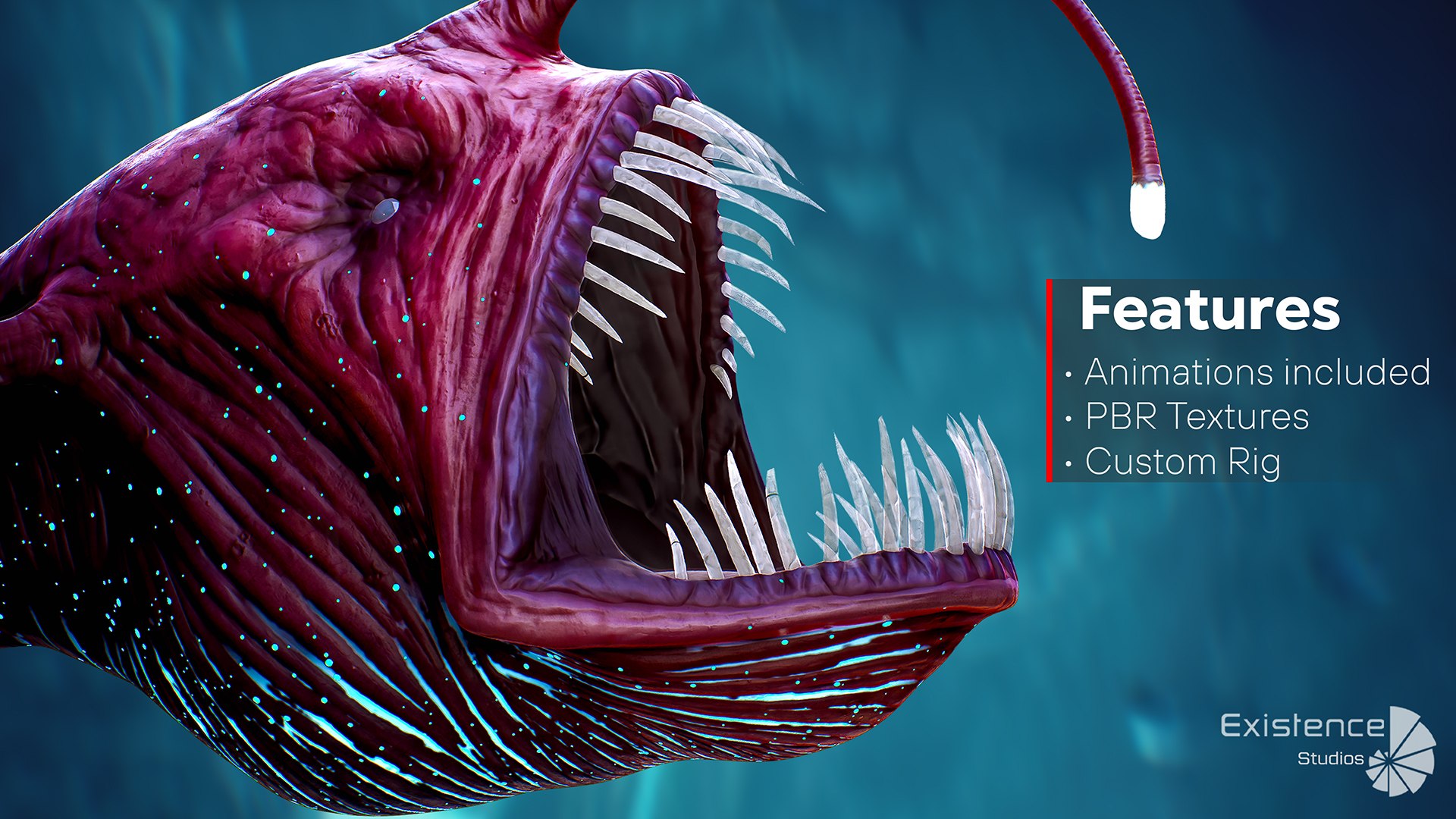 The Anglerfish 02 Curse low poly fish Ocean predator Angler fish