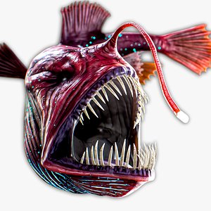 The Anglerfish 02 Curse - low poly fish - Ocean predator - Angler fish 3d model