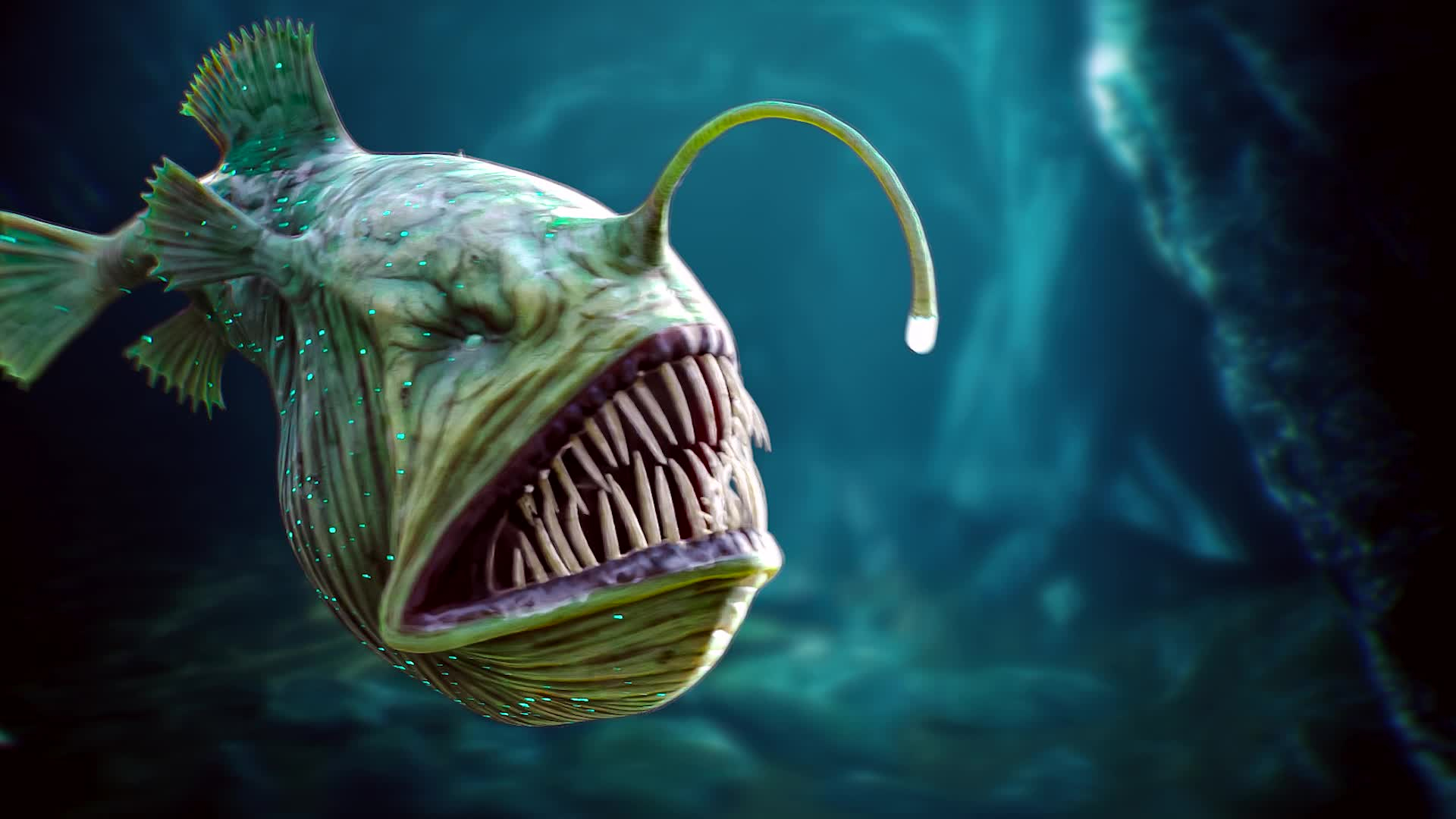 The Anglerfish 02 Curse. low poly fish. Ocean predator. Angler fish 3d  model #8