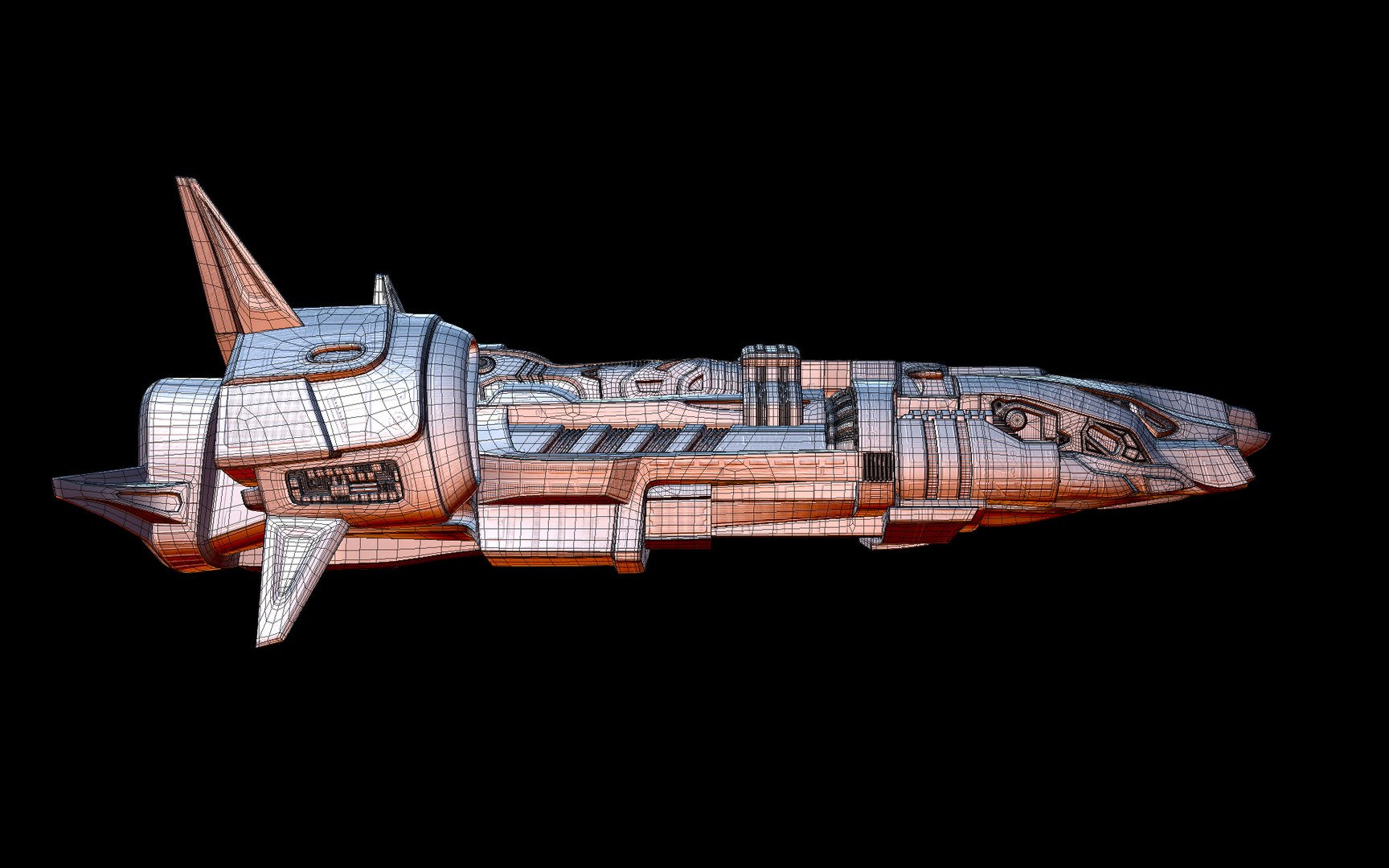3d Spaceship Space Model
