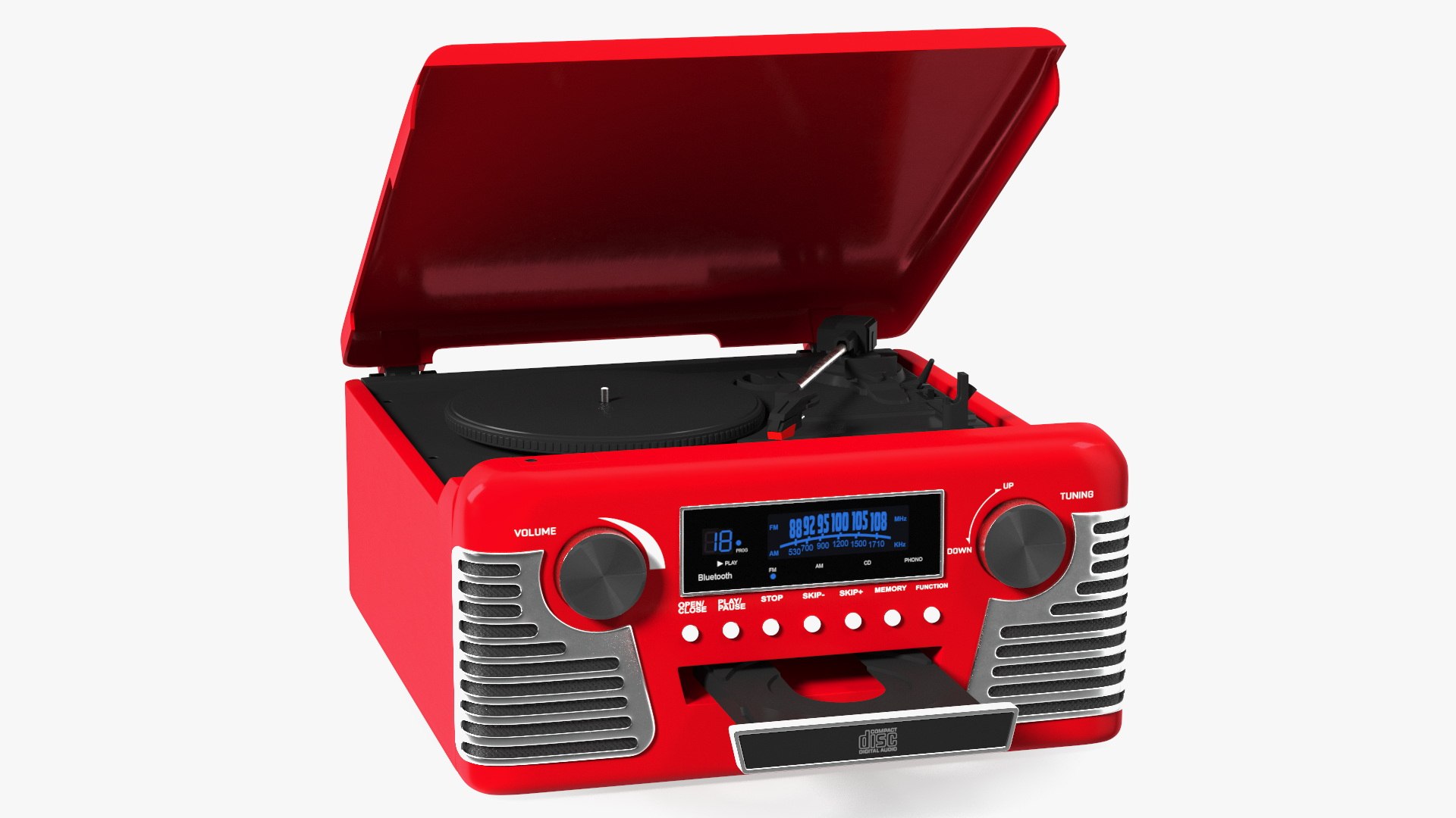3D Red Retro Turntable - TurboSquid 2068535