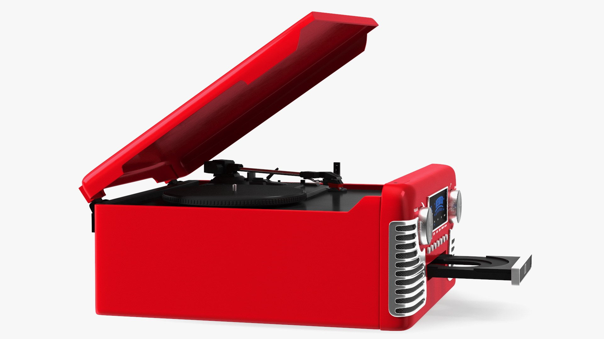 3D Red Retro Turntable - TurboSquid 2068535