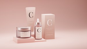 3D Skincare products mockup