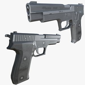 3D 09-sigp220-gun model 3d game ready model Low-poly 3D model model