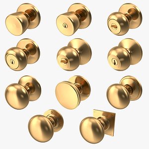 Door Knob Golden Set Collection V01