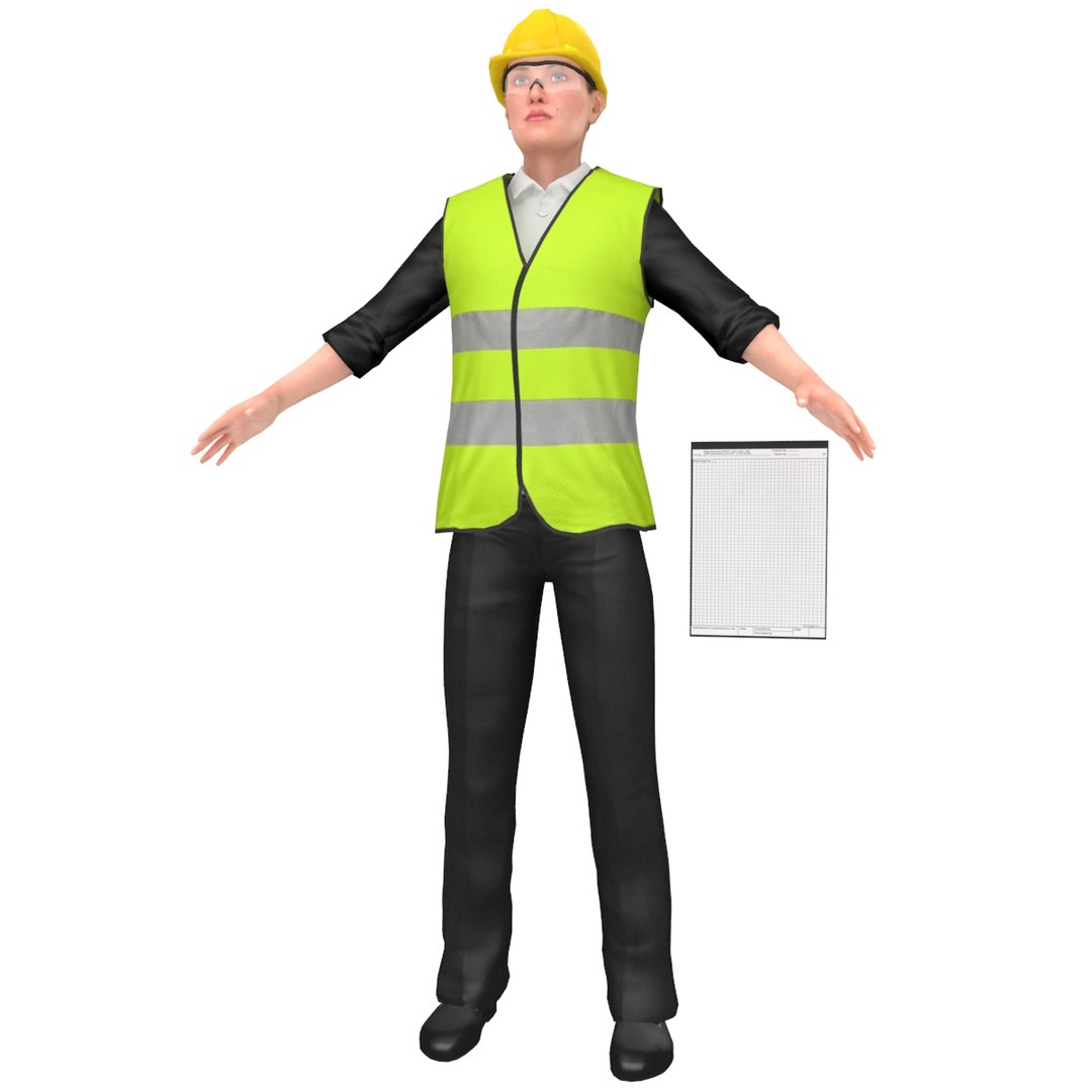 3D Female Engineer Model - TurboSquid 1356264