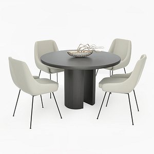 Dining Room table chairs lounge Low-poly