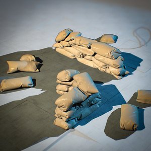 sandbags pbr military model